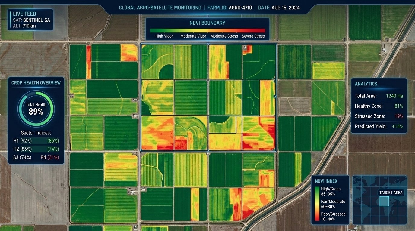 Visão Satélite NDVI Infravermelho